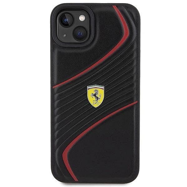 Etui Ferrari Twist Metal Logo na iPhone 15 Plus - czarne