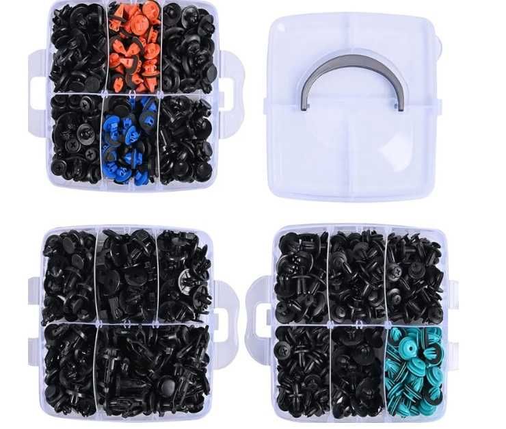 Zestaw spinek kołków samochodowych 680elem