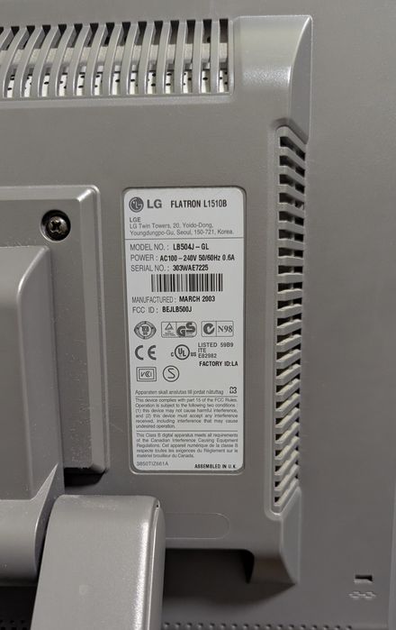 Монітор 15" LG Flatron L1510B