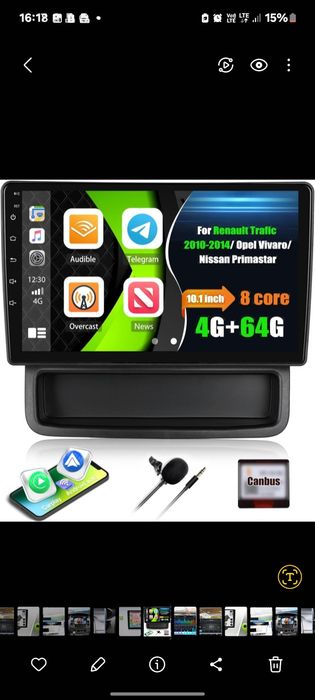 Radio Android 13  4+64GB 10,1" Carplay