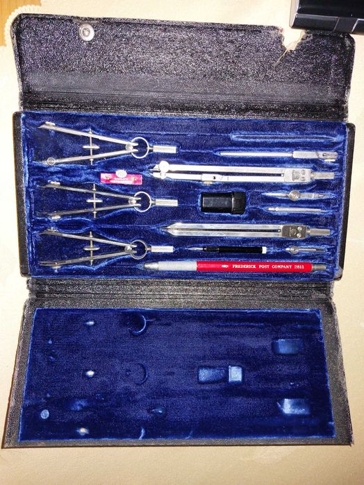 Kolekcjonerski zestaw narzędzi kreślarskich