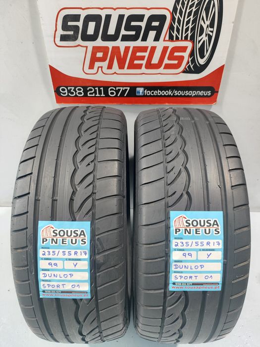 2 pneus semi novos 235-55R17 Dunlop - Oferta dos portes