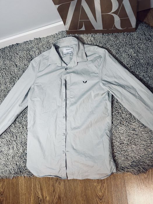 Meska koszula reserved slim fit szara rozm M