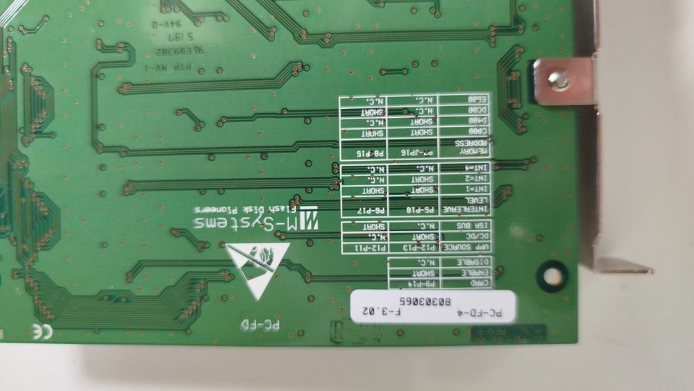 Placa ISA Flash Disk M-Systems Pioneers PC-FD-4