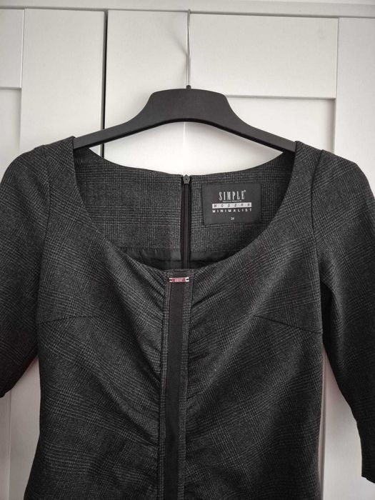 Simple szara elegancka sukienka