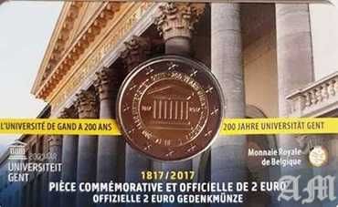 BÉLGICA - 2€ Aniversário dos 200 anos da univerdade de Gante 2017