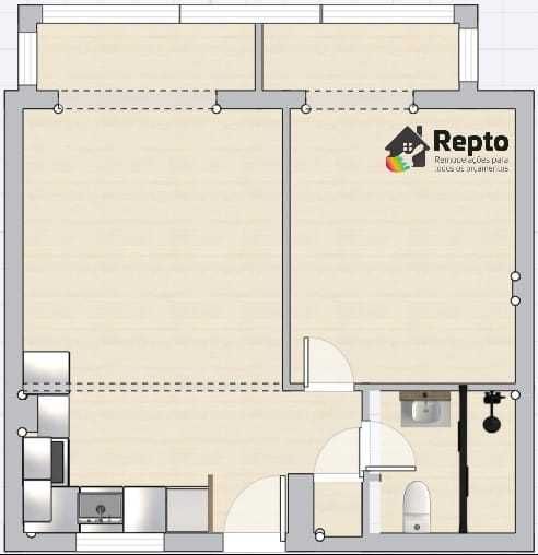 APARTAMENTO  T-1 remodelado em Benfica