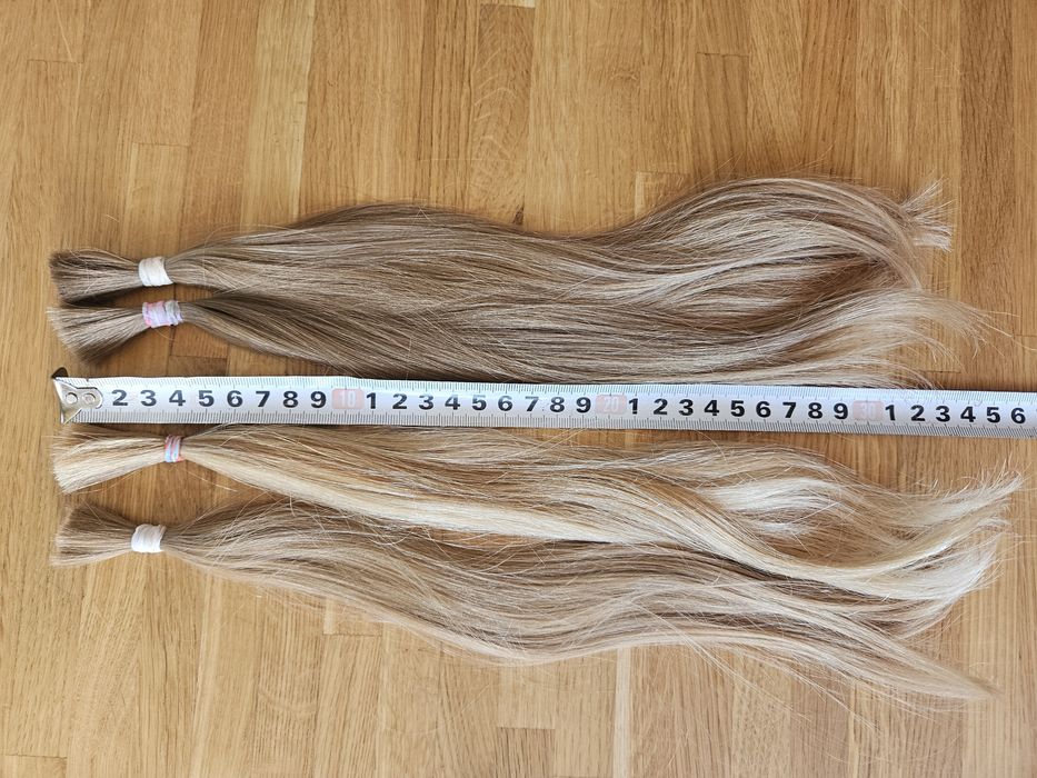 Platynowy blond włosy dziewicze polskie 30/35cm 54g