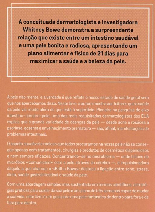 Livro Cuidar da Pele de Dentro para Fora de Whitney Bowe [Portes Inc]