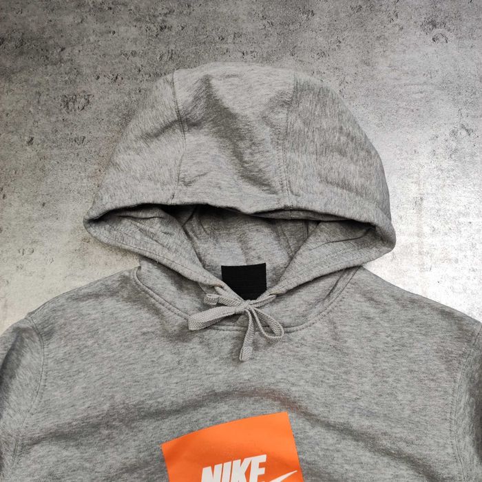 MĘSKA bluza z Kapturem Hoodie Szara Bawełna Duże Logo Casual AIR Nike