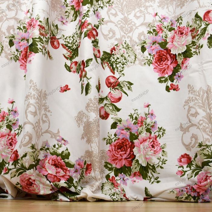 ‼️ WYPRZEDAŻ ‼️ 2 zasłony w różowo-czerwone róże