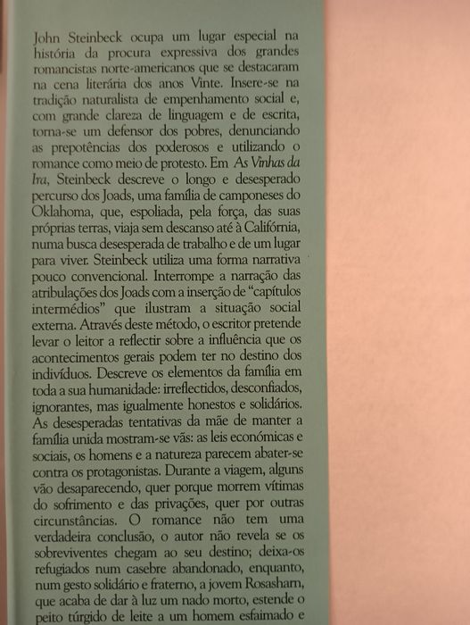 As Vinhas da Ira, de John Steinbeck;  -Novo!*