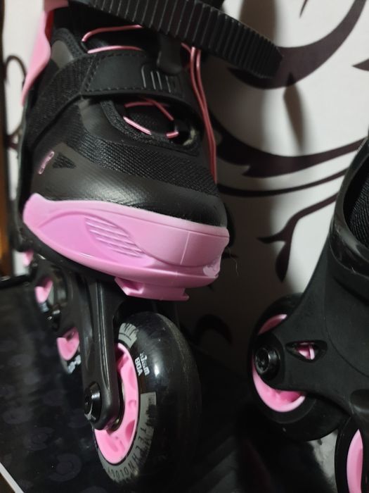 Дитячі ролики Micro Joy 29-32 Чорний-Рожевий
