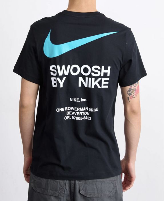 Мужскте футболки Nike Swoosh черная белая унисекс найк свуш