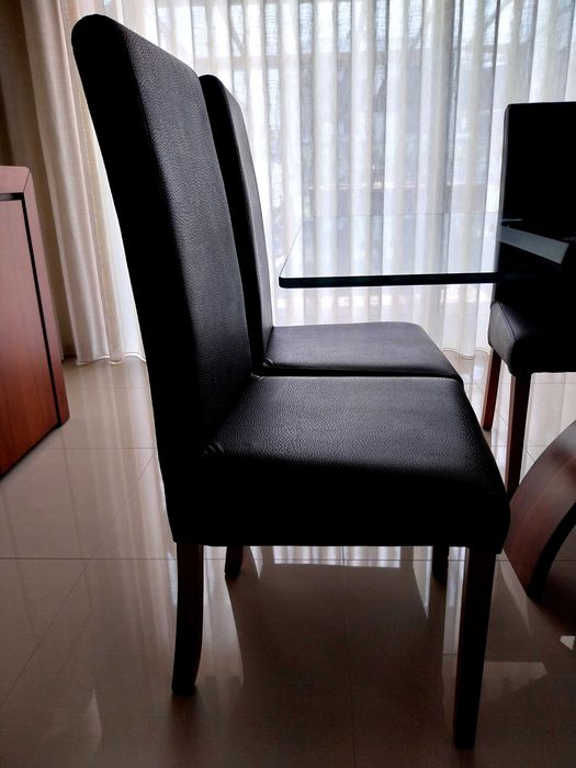 Cadeiras para mesa de sala - efeito pele (castanhas)