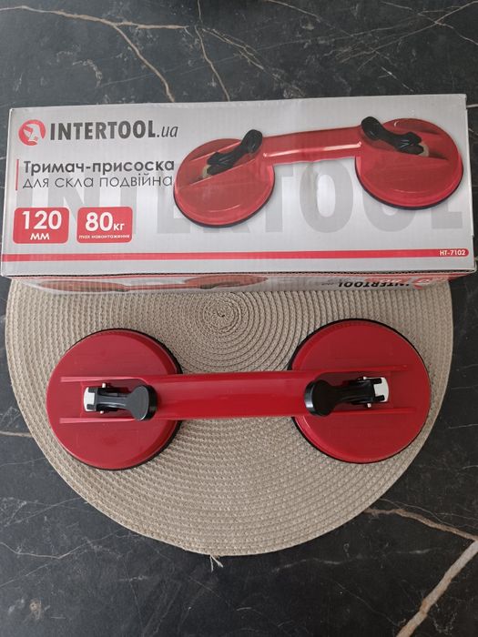 Тримач присоска для скла, плитки подвійна 80 кг