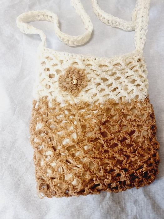 Летняя пляжная сумка авоська плетёная