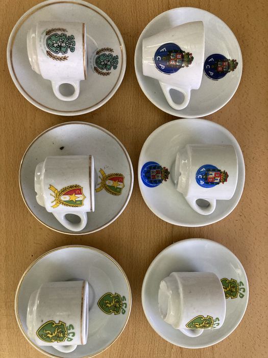 6 chavenas de cafe de clubes de futebol