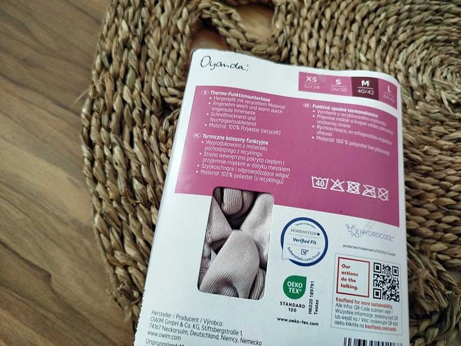 nowe pudrowe legginsy termiczne 40/42