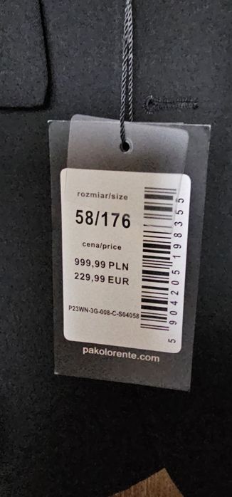 Nowy Garnitur Paco Lorente z metkami