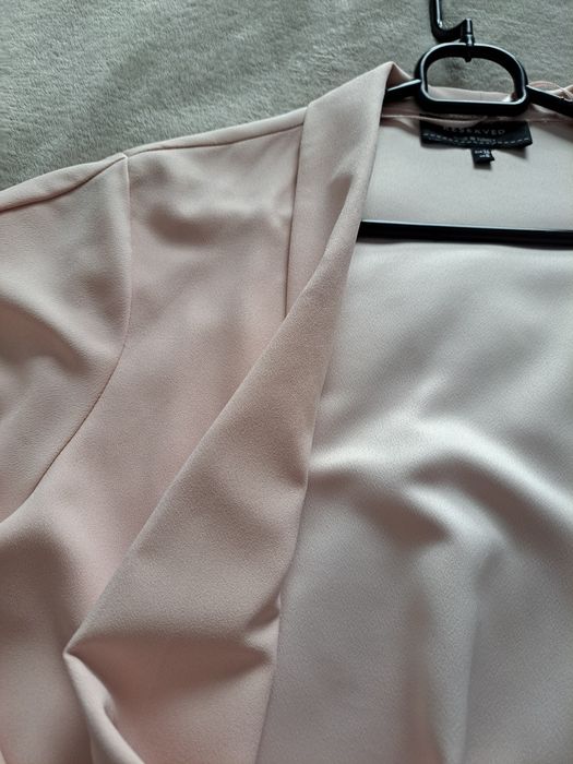 Marynarka żakiet letni pastelowy róż luźny krój oversize