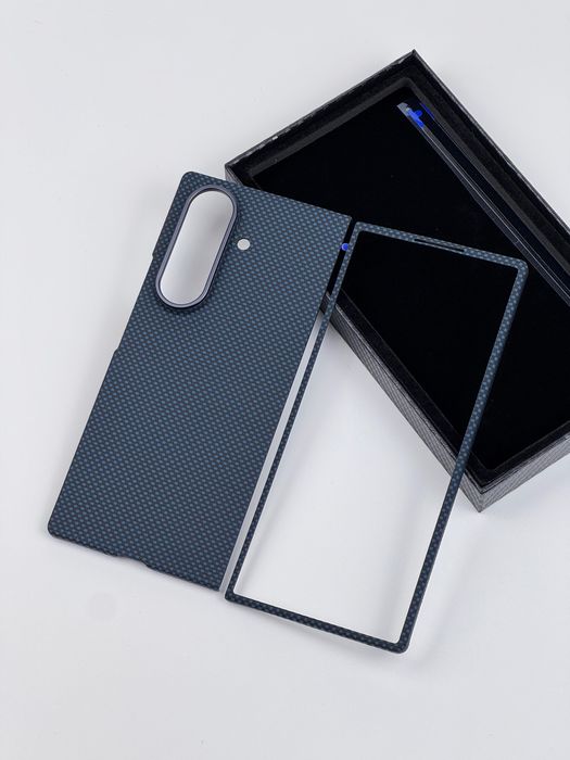 Карбоновий чохол Galaxy Z Fold 7 (Plain) Blue + MagSafe