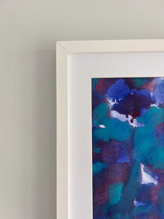 Quadro - Pintura abstrata em acrílico com moldura