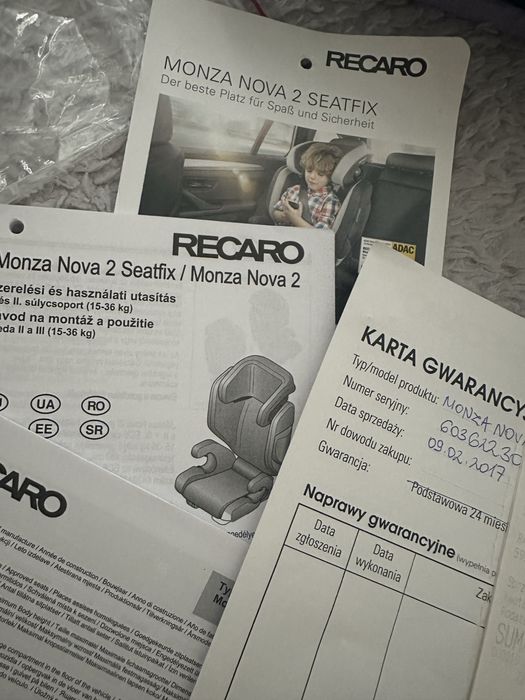Fotelik Recaro Monza Nova 2 Isofix
