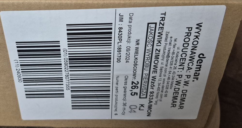 Buty zimowe wojskowe wzór 933A