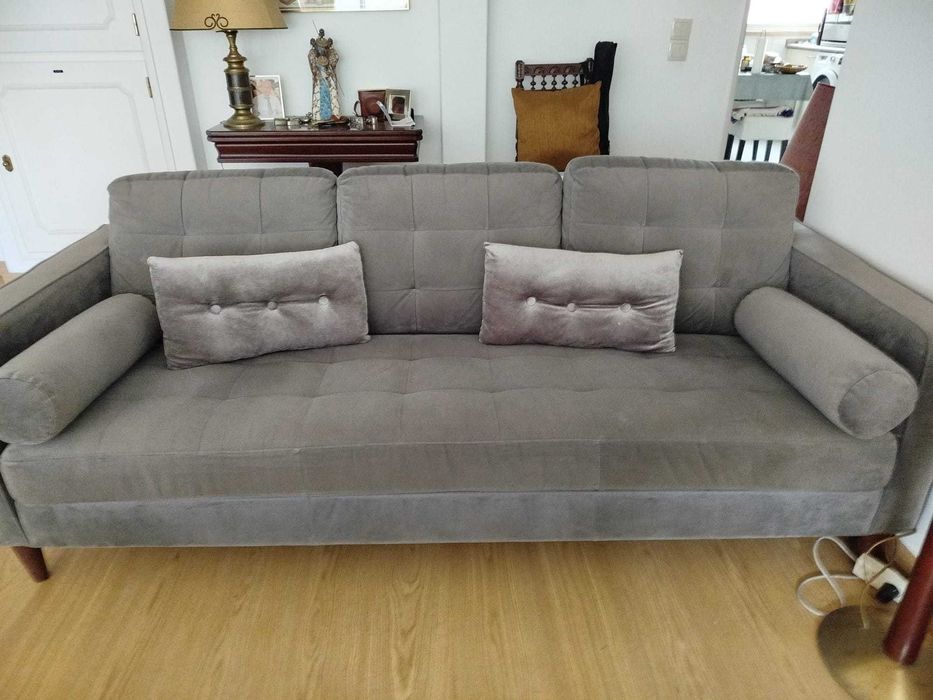 Sofa tecido cinza