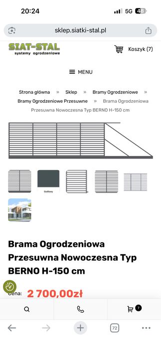 Kompletne ogrodzenie Berno polbram antracyt brama przesuwna z demontażu