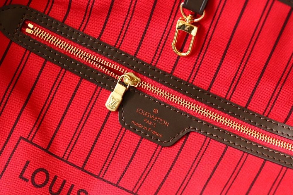 Torebka Louis Vuitton Neverfull shopper bag MM brązowa kratka skóra