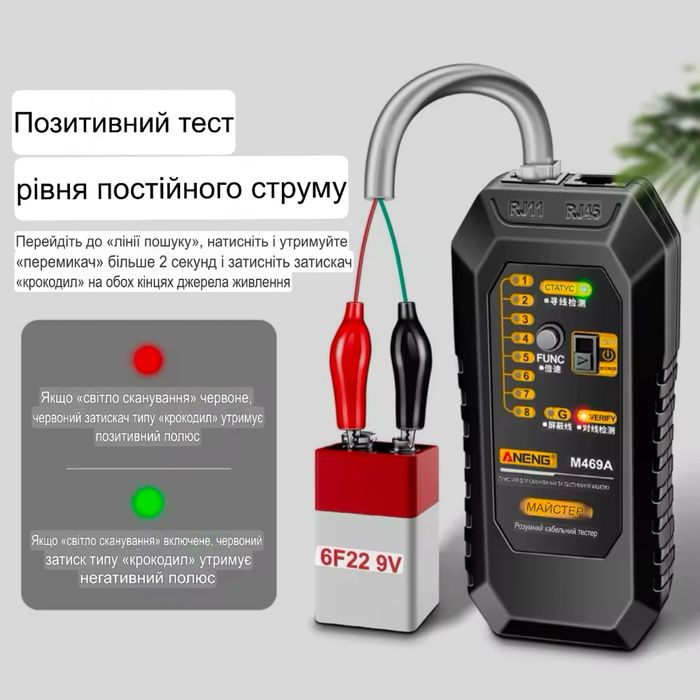 ХІТ‼️ Трассоискатель кабельный тестер Lan с трекером проводки RJ 45 RJ45 трекер трасошукач для пошуку провіда кабеля провода беспроводной бездротовий