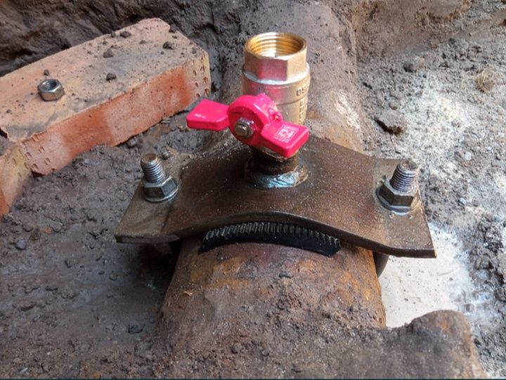 Водопровод. Ремонт.Прокол под  дорогой.