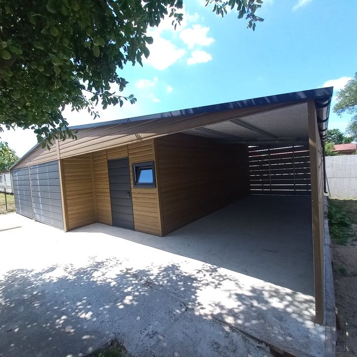 Garaż blaszany 12x 8 wiata + pomieszczenie gospodarcze dowolne wymiary