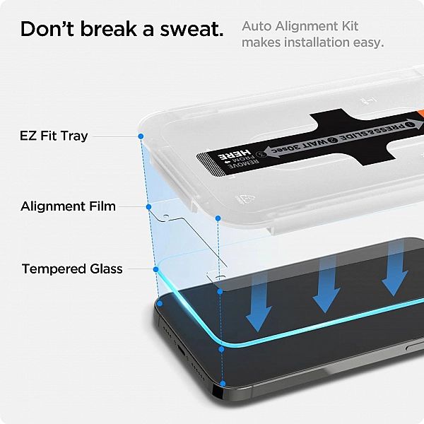 2x Szkło Hartowane Spigen Glas.tr ”EZ Fit” do iPhone 13 / 13 Pro / 14