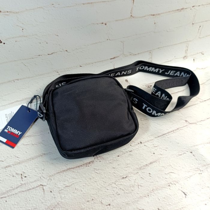 TOMMY JEANS Torba Męska Czarna Square Reporter 100% Poliester NOWA z m