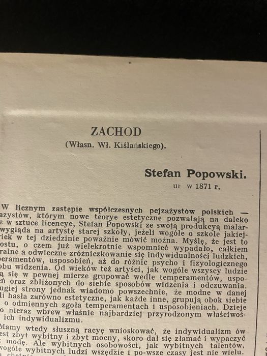 Zachód, Stefan Popowski, stara reprodukcja