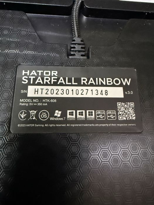 Клавиатура Hator Starfall Rainbow  (HTK-608-BGB)