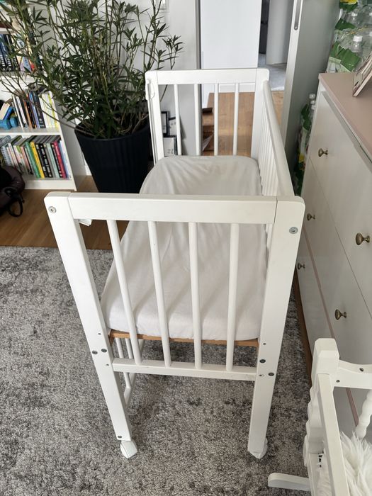 Łożeczko dzieciece (dostawka) 94 cm x 45 cm z materacem