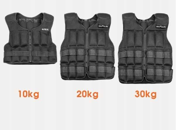 Kamizelka obciążeniowa DH FitLife 20 kg – regulowana do treningu
