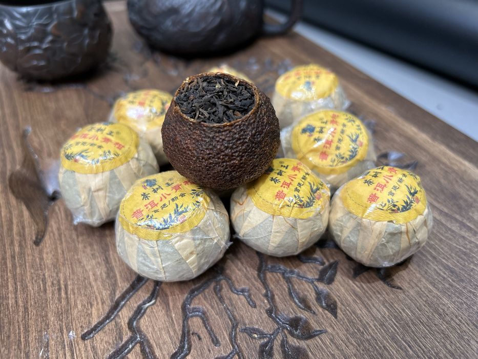 Чай Шу пуер в зеленому мандарині 5 шт Сяо Цин Ган 2014 року