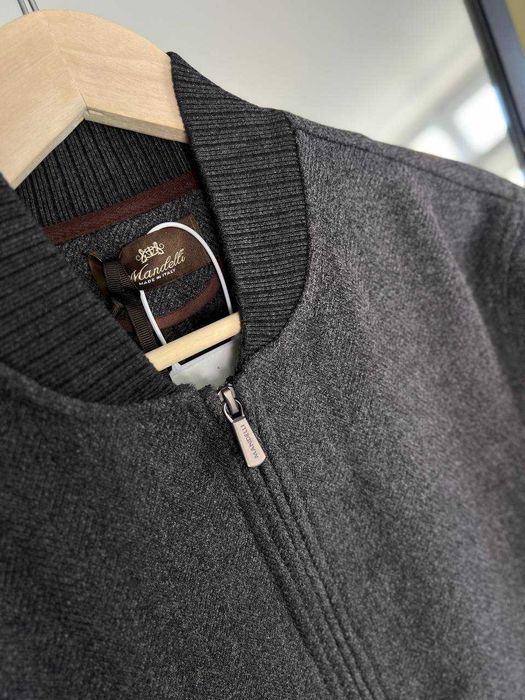 Мужская кашемировая куртка Mandelli серый бомбер v111