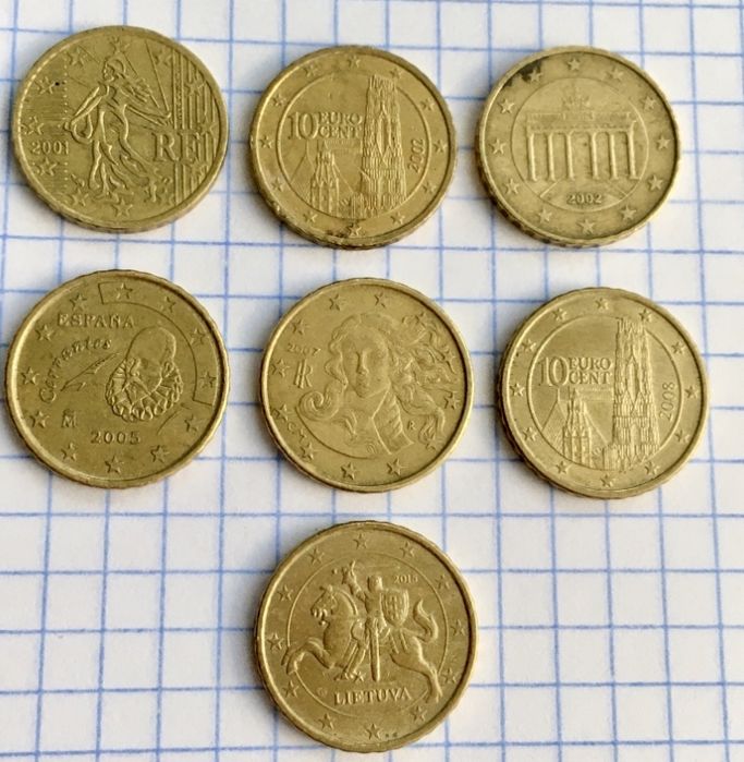 Монеты 10 Евро центов