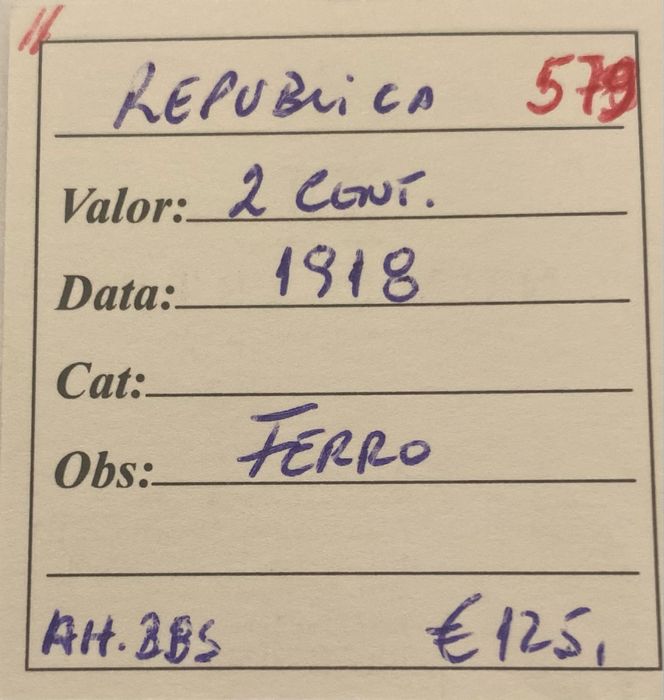 Moeda  579 - 2 Centavos 1918 - FERRO