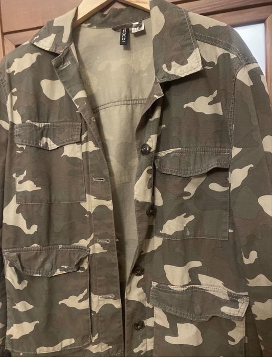 Kurtka utility H&M moro / militarna / camo - bawełna 38 M wiosenna