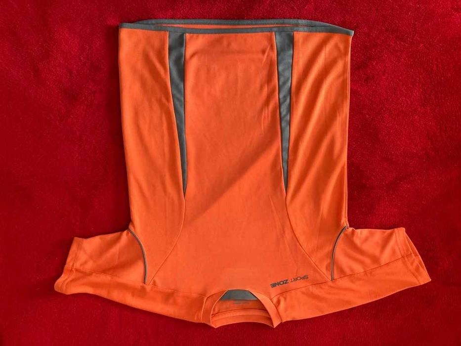 Conjunto desporto/ginástica tam 10/12 anos cinza/laranja SALDOS