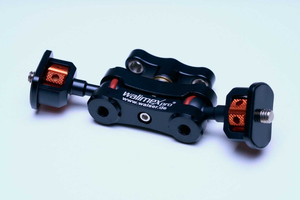 Magic Arm Premium Mini podwójny przegub śruba 1/4 z adapterami do 3/8