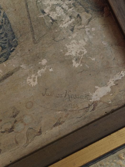 Reprodukcja Juliusz Kossak – konie, scena historyczna, rama vintage