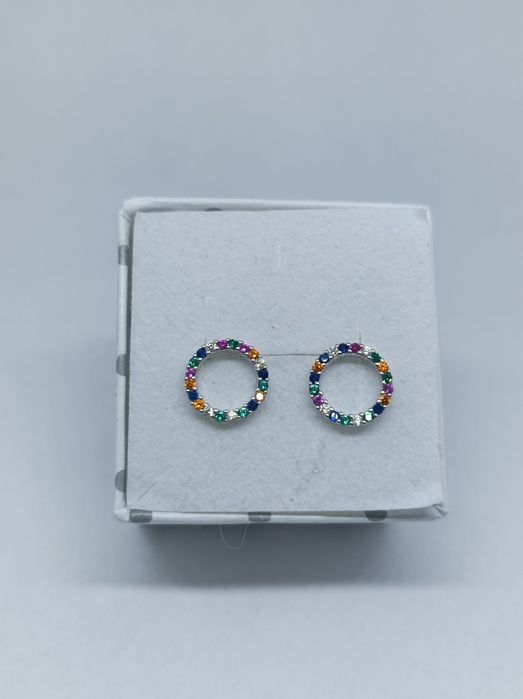 Srebrne kolczyki sztyft 925 cyrkonie